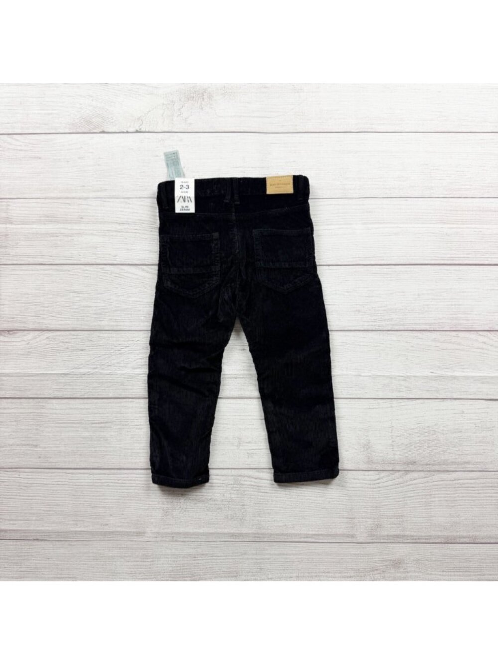 Zara Kids Black Corduroy Slim Fit Pants NWT 2-3 - Picture 4 of 4